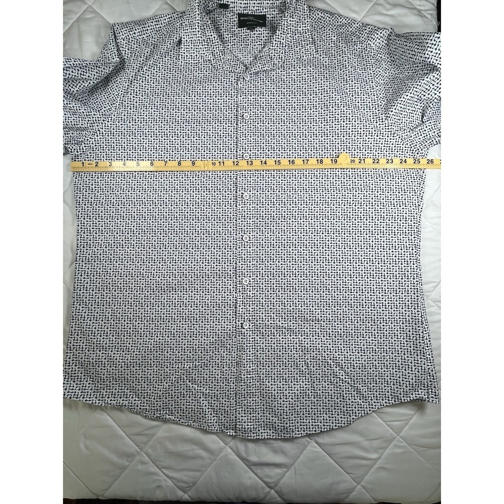 Rodd & Gunn Mens 2XL Sports Fit Cotton Button Down Shirt White Blue Print - Picture 4 of 10